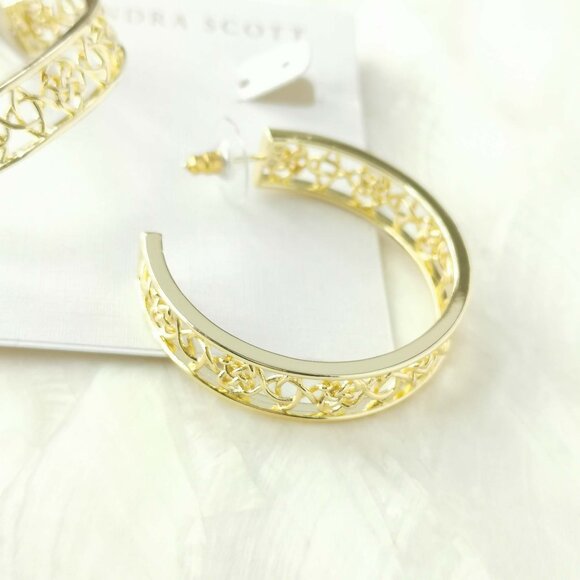 Kendra Scott • Kelly Gold Hoop Earrings - Picture 2 of 3